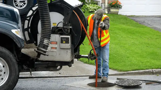 Technician using specialized drainage equipment for sewer line cleaning and foundation protection in Richmond, VA